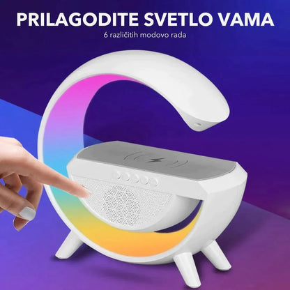 Pametna Lampa sa zvučnikom i bežičnim punjačem za telefon